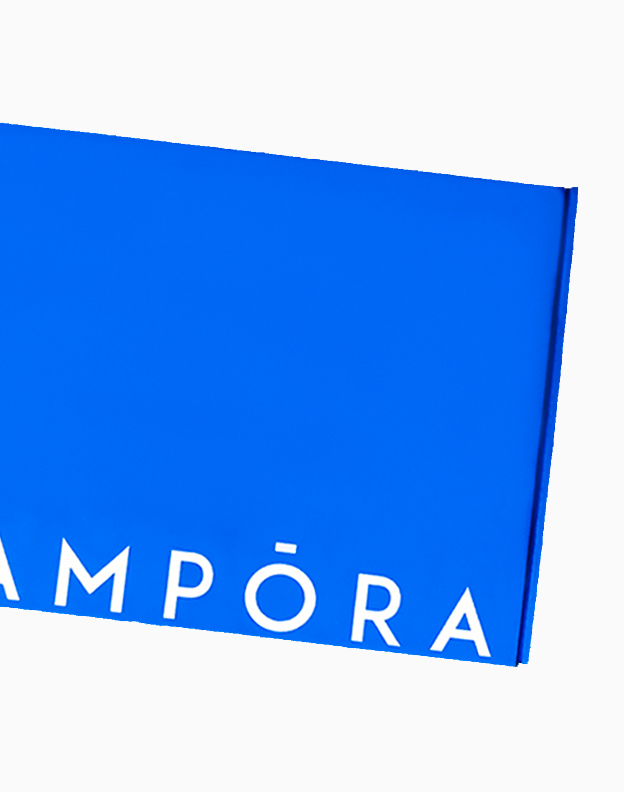 Confezione blu della Hair Box Shampora pronta per la consegna programmata